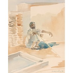 Mansur Aye, 11 x 14 Inch, Water Color on Paper, Figurative Painting, AC-MAY-013 Mansur Aye, 11 x 14 Inch, Water Color on Paper, Figurative Painting, AC-MAY-013